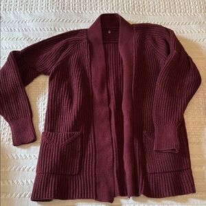 Anthropologie Maroon Cardigan Sweater
